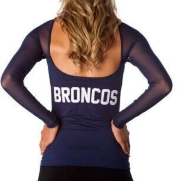 All Sport Couture NFL Womens Denver Broncos Wildkat Blue Shirt New With Tags - Picture 2 of 8